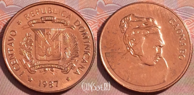 Доминикана 1 сентаво 1987 года, KM# 64, UNC, 275-138