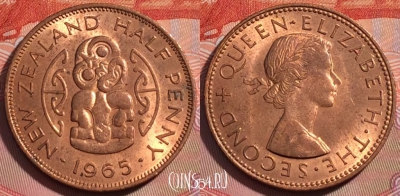 Новая Зеландия 1/2 пенни 1965 года, KM# 23.2, 277-036