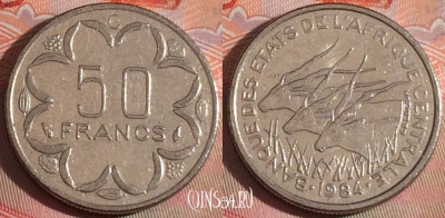 Конго 50 франков 1984 года, KM# 11, 277-090