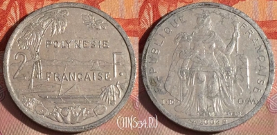 Французская Полинезия 2 франка 2002 г., KM# 10, 277-124