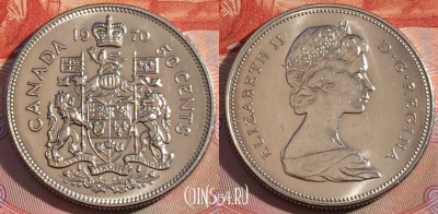 Канада 50 центов 1970 года, KM# 75.1, UNC, 278-023