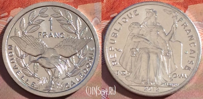 Новая Каледония 1 франк 2012 года, KM# 10, UNC, 278-033