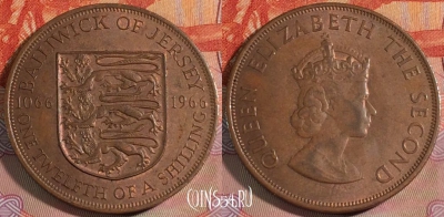Джерси 1/12 шиллинга 1966 года, KM# 26, 278-097