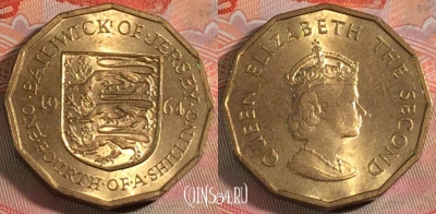 Джерси 1/4 шиллинга 1964 года, KM# 25, 278-100