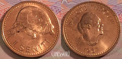 Тонга 1 сенити 1967 года, KM# 4, UNC, 279-031