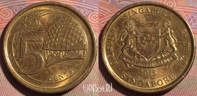Сингапур 5 центов 2015 года, KM# 345, 279-109