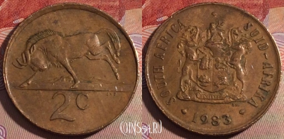 ЮАР 2 цента 1983 года, KM# 83, 279-138