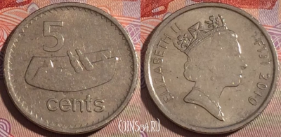 Фиджи 5 центов 2010 года, KM# 119, 279-140