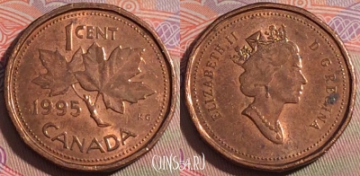 Канада 1 цент 1995 года, KM# 181, 280-041