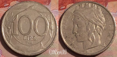 Италия 100 лир 1993 года, KM# 159, 280-067