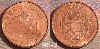 Гайана 1 доллар 2015 года, KM# 50, 280-107