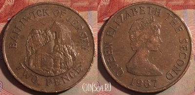 Джерси 2 пенса 1987 года, KM# 55, 280-139
