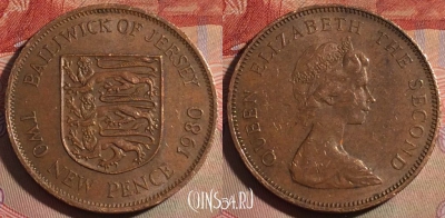 Джерси 2 новых пенса 1980 года, KM# 31, 281-019