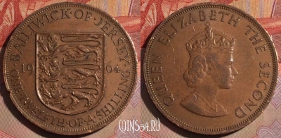 Джерси 1/12 шиллинга 1964 года, KM# 21, 281-026