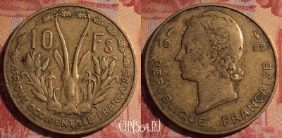 Французская Западная Африка 10 франков 1956 г., 281-061