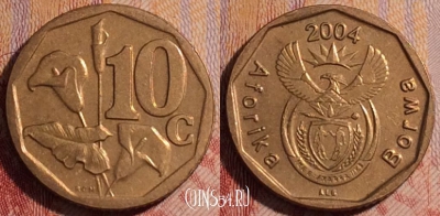 ЮАР 10 центов 2004 года, KM# 326, 281-074