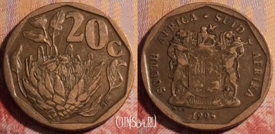 ЮАР 20 центов 1995 года, KM# 136, 281-077