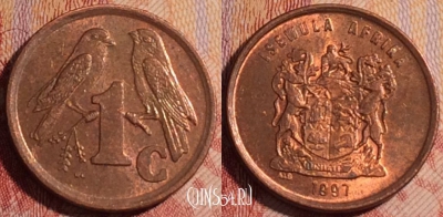 ЮАР 1 цент 1997 года, KM# 170, 281-078