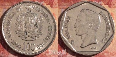 Венесуэла 100 боливаров 1999 года, Y# 78.2, 282-077