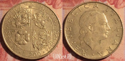 Италия 200 лир 1993 года, KM# 155, 282-078