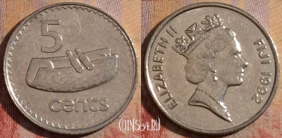 Фиджи 5 центов 1992 года, KM# 51a, 282-131