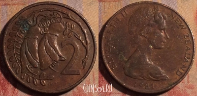 Новая Зеландия 2 цента 1981 года, KM# 32, 282-144