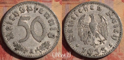 Германия (Третий рейх) 50 рейхспфеннигов 1935 A, 283-024