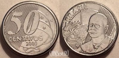 Бразилия 50 сентаво 2003 года, KM# 651a, 084-033a