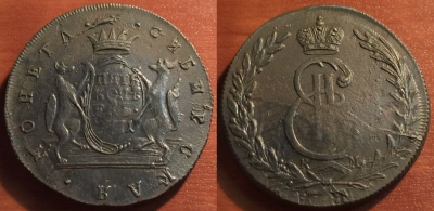 5 копеек 1771 КМ, Сибирь, кладовый, 29-027