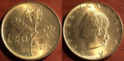 Италия 20 лир 1979 R, 57-132