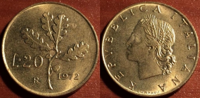 Италия 20 лир 1972 R, 57-133