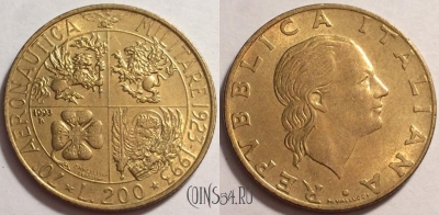 Италия 200 лир 1993 года, KM# 155, 072-006b