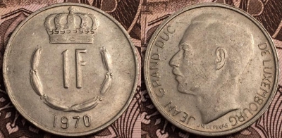 Люксембург 1 франк 1970, см. состояние, 63-048a