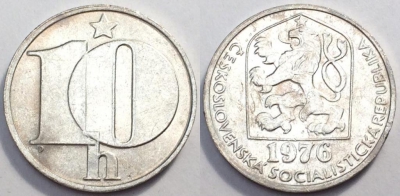 Чехословакия 10 геллеров 1976, см. сост,, 80-071b