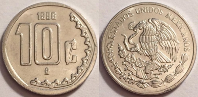 Мексика 10 сентаво 1996, см. состояние, 71-071a