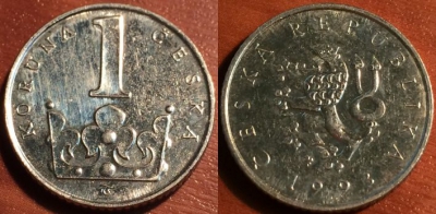 Чехословакия 1 крона 1993, 47-061