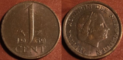 Нидерланды 1 цент 1969, 48-007