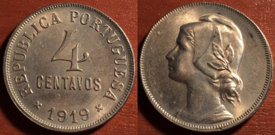 Португалия 4 сентаво 1919, 53-036