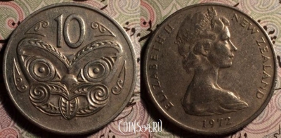 Новая Зеландия 10 центов 1972 года, KM# 41, 51-140