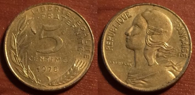 Франция 5 сантимов 1978, 42-077