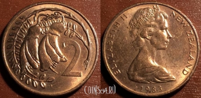 Новая Зеландия 2 цента 1983 года, KM# 32, 56-061