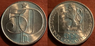 Чехословакия 50 геллеров 1990, 49-178