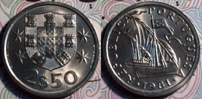 Португалия 2,5 эскудо 1981, 51-071