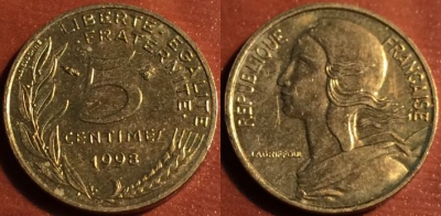 Франция 5 сантимов 1998, 48-102