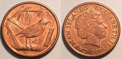 Кайманы 1 цент 2005, см. состояние,  85-009b