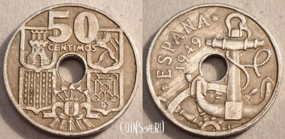 Испания 50 сентимо 1949, см. состояние, 84-023a