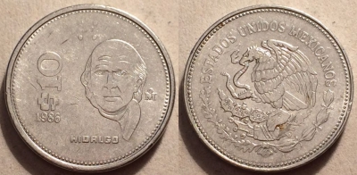 Мексика 10 песо 1986, см. состояние, 84-037a