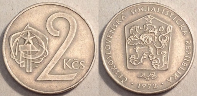 Чехословакия 2 крон 1972, см. состояние, 84-043b