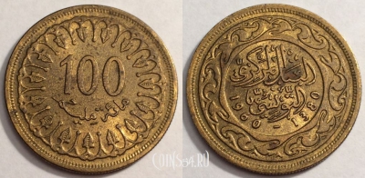 Тунис 100 миллимов 1960 года, KM# 309, 70-008b
