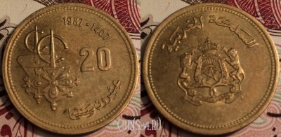 Марокко 20 сантим 1987, см. состояние, 66-028b